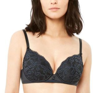 LOU Black Lace Push-Up Bra NWT Size 34B